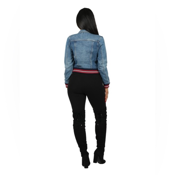 #62 On Fleek Stripe Denim Jacket - Picture 3 of 4